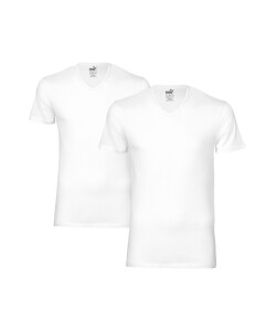 Puma 2er Pack V-Neck T-Shirt weiß L