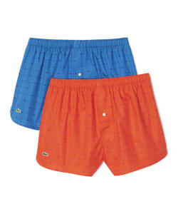 LACOSTE 2er Pack Woven Boxer orange blau