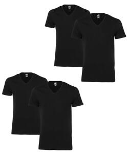 Puma 4er Pack V-Neck T-Shirt schwarz