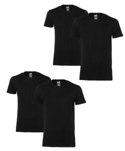 Puma 4er Pack Rundhals T-Shirt schwarz