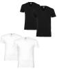 Puma 4er Pack V-Neck T-Shirt weiß und schwarz