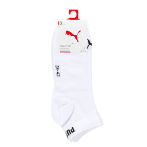 Puma 3 Paar Quarter Socken Unisex weiß