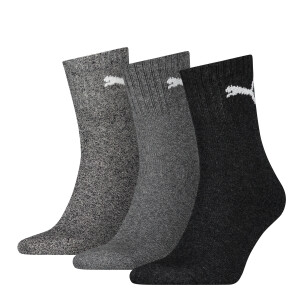 Puma 3 Paar Unisex Short Crew Tennissocken anthrazit grey...