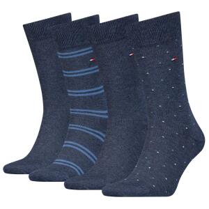 TOMMY HILFIGER  Sock 4P TIN GIFTBOX STRIPE DOT 003 Jeans