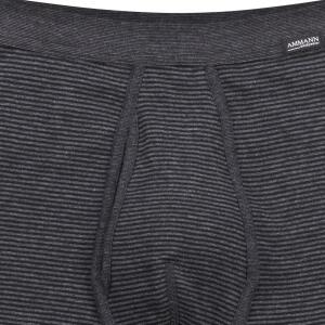 Ammann 2er Pack Herren Shorts – Unterhosen mit kurzem Bein - Mit Eingriff und Weich-Elastikbund – Doppelpack – Farbe Anthrazit - Größe 7