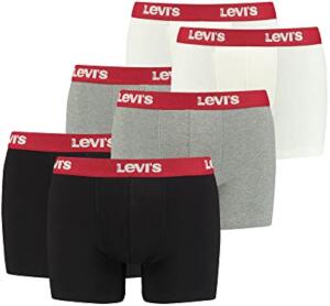 Levis Boxershorts Herren Boxer Brief Unterhosen 6er Pack...