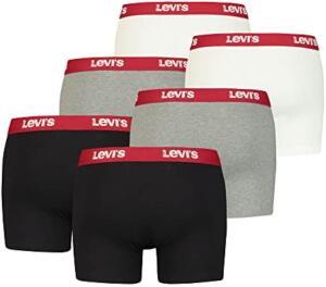 Levis Boxershorts Herren Boxer Brief Unterhosen 6er Pack...