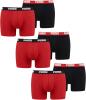 PUMA 6 er Pack Boxer Boxershorts Men Herren Unterhose Pant Unterwäsche, Farbe:786 - Red/Black, Bekleidungsgröße:XL