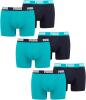 PUMA 6 er Pack Boxer Boxershorts Men Herren Unterhose Pant Unterwäsche, Farbe:796 - Aqua/Blue, Bekleidungsgröße:M