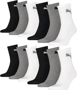 PUMA Unisex Short Crew Socken Basic Sportsocken 12er...
