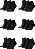 PUMA 18 Paar Unisex Quarter Socken Sneaker Gr. 35-49 für Damen Herren Füßlinge, Farbe:200 - black, Socken & Strümpfe:35-38