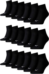 PUMA Unisex Quarters Socken Sportsocken 18 Paar -Black,...
