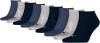 PUMA unisex Sneaker Socken Kurzsocken Sportsocken 261080001 9 Paar, Farbe:Mehrfarbig, Menge:9 Paar (3x 3er Pack), Größe:35-38, Artikel:-532 navy/grey/nightshadow blue
