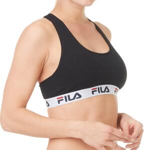 FILA Damen Sport-BH Baumwolle (M, schwarz)