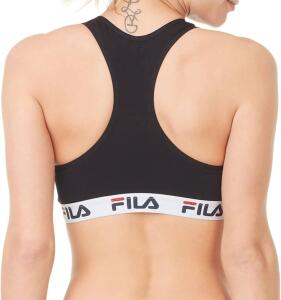 FILA Damen Sport-BH Baumwolle (S, schwarz)