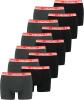 HEAD Herren Basic Boxer Pant Shorts Unterwäsche Unterhose 12 er Pack, Farbe:011 - Grey/Red, Bekleidungsgröße:L