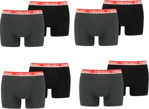 HEAD Herren Boxershorts Unterwäsche 8P (Grey/Red, L)