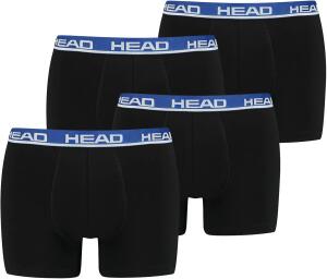 HEAD Herren Boxershorts Unterhosen 4P (Black/Blue, L)