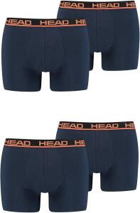 HEAD Herren Boxershorts Unterhosen 4P (Blue/Orange, XL)