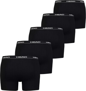 HEAD Mens Men’s Basic Boxers (5 Pack) Boxer Shorts, Black, L (5er Pack), 801500001
