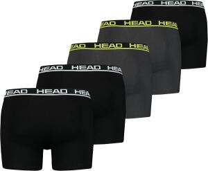 HEAD Herren Mens Basic Boxers Boxer Shorts 5 er Pack, Farbe:Black/Phantom, Bekleidungsgröße:M