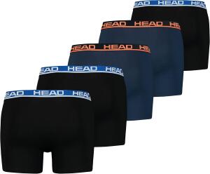 HEAD Herren Mens Basic Boxers Boxer Shorts 5 er Pack, Farbe:Black/Blue, Bekleidungsgröße:L