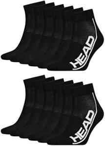 HEAD 6er Pack Performance Quarter Socken Unisex schwarz...