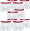 10er Pack Herren Levis Solid Basic Boxer Brief Boxershorts Unterwäsche Pants, Farbe:317 - White/White, Bekleidungsgröße:L