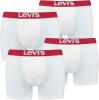Levi´s Herren Solid Basic Boxershorts im Vorteilspack 2x2 Pack (White/White, M)