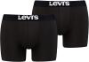 Levi´s Herren Solid Basic Boxershorts Unterwäsche im 2er Pack (Black, L)
