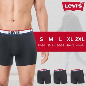 4 er Pack Levis Boxer Brief Boxershorts Men Herren Unterhose Pant Unterwäsche, Farbe:Black, Bekleidungsgröße:XXL