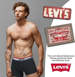4 er Pack Levis Boxer Brief Boxershorts Men Herren Unterhose Pant Unterwäsche, Farbe:Black, Bekleidungsgröße:XXL