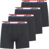 4 er Pack Levis Boxer Brief Boxershorts Men Herren Unterhose Pant Unterwäsche, Farbe:Black, Bekleidungsgröße:XXL