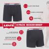 4 er Pack Levis Boxer Brief Boxershorts Men Herren Unterhose Pant Unterwäsche, Farbe:Black, Bekleidungsgröße:XXL