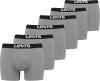 Levis Herren Levis Mens Solid Basic Boxers (6 pack) Boxer Shorts, grey, XXL