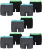 PUMA 10 er Pack Boxer Boxershorts Jungen Kinder Unterhose Unterwäsche, Farbe:376 - India Ink/Turquoise, Bekleidung:128