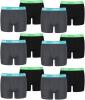 PUMA 12 er Pack Boxer Boxershorts Jungen Kinder Unterhose Unterwäsche, Farbe:376 - India Ink/Turquoise, Bekleidung:176