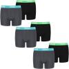 PUMA 6 er Pack Boxer Boxershorts Jungen Kinder Unterhose Unterwäsche, Farbe:376 - India Ink/Turquoise, Bekleidung:164