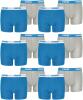 PUMA 12 er Pack Boxer Boxershorts Jungen Kinder Unterhose Unterwäsche, Farbe:417 - Blue/Grey, Bekleidung:140