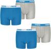PUMA 4 er Pack Boxer Boxershorts Jungen Kinder Unterhose Unterwäsche, Farbe:417 - Blue/Grey, Bekleidung:140