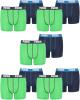 PUMA 10 er Pack Boxer Boxershorts Jungen Kinder Unterhose Unterwäsche, Farbe:686 - Green/Blue, Bekleidung:176