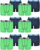 PUMA 12 er Pack Boxer Boxershorts Jungen Kinder Unterhose Unterwäsche, Farbe:686 - Green/Blue, Bekleidung:152