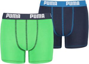 PUMA Jungen Boxershorts Basic 2P, Green/Blue, 140, 525015001