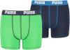 PUMA Jungen Boys Basic Boxer 2P Boxershorts, Mehrfarbig (Green/Blue 686), (Herstellergröße: 140) (2er Pack)