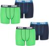 PUMA 4 er Pack Boxer Boxershorts Jungen Kinder Unterhose Unterwäsche, Bekleidung:164, Farbe:Green/Blue (686)