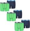 PUMA 6 er Pack Boxer Boxershorts Jungen Kinder Unterhose Unterwäsche, Farbe:686 - Green/Blue, Bekleidung:152