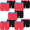 PUMA 10 er Pack Boxer Boxershorts Jungen Kinder Unterhose Unterwäsche, Farbe:786 - Red/Black, Bekleidung:128