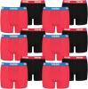 PUMA 12 er Pack Boxer Boxershorts Jungen Kinder Unterhose Unterwäsche, Farbe:786 - Red/Black, Bekleidung:152