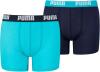 Puma Jungen Boys Basic Boxer 2P Boxershorts, Mehrfarbig (Bright Blue 789), (Herstellergröÿe. 128) (2Er Pack)