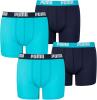 PUMA 4 er Pack Boxer Boxershorts Jungen Kinder Unterhose Unterwäsche, Farbe:789 - Bright Blue, Bekleidung:140